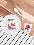 Treat Republic kid's little fox dinner set, imported from the UK