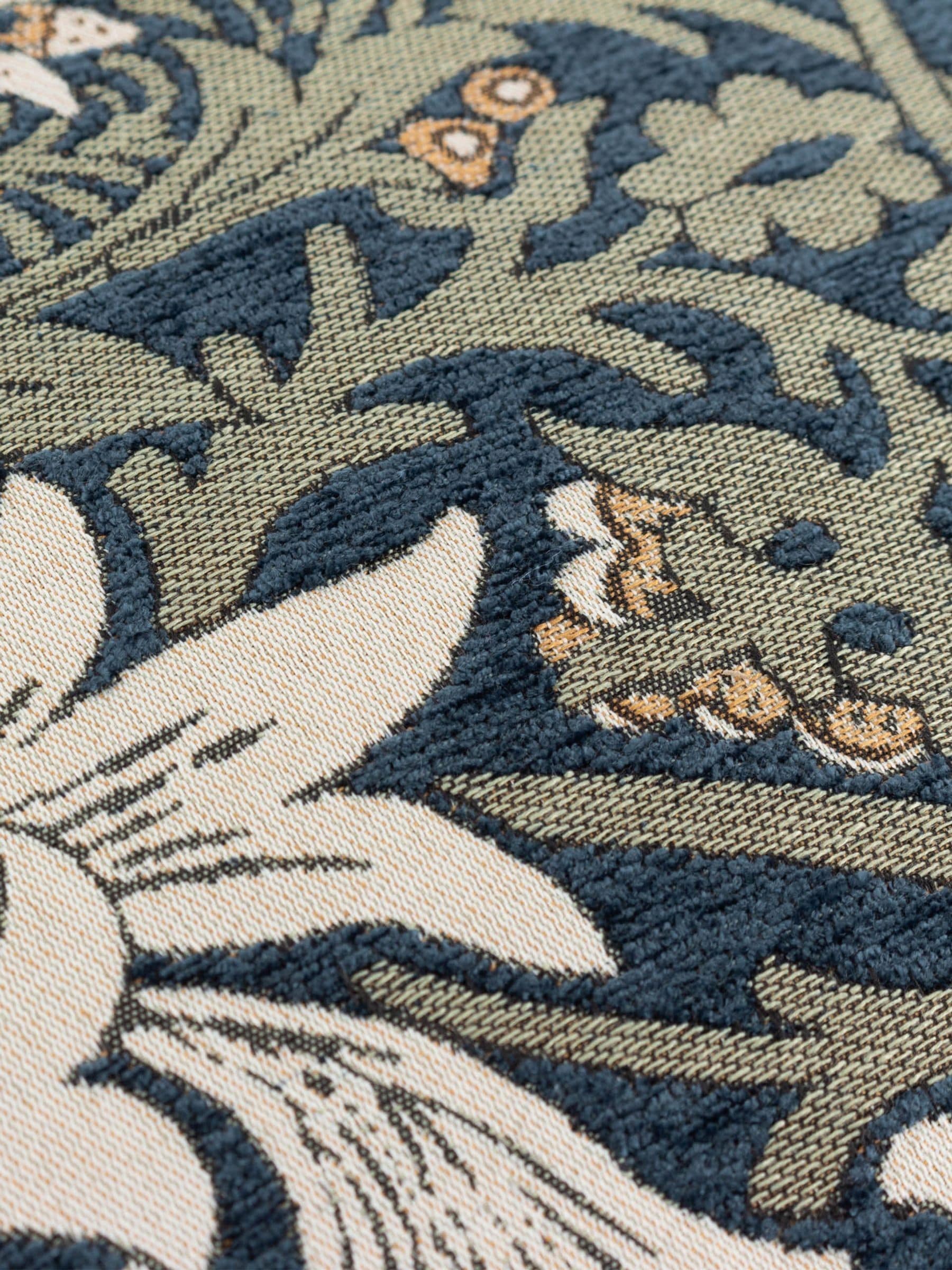 Morris & Co Snakeshead jacquard chenille piped cushion 55cm - British product