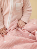 MORI pink cotton large muslin square for baby, UK version