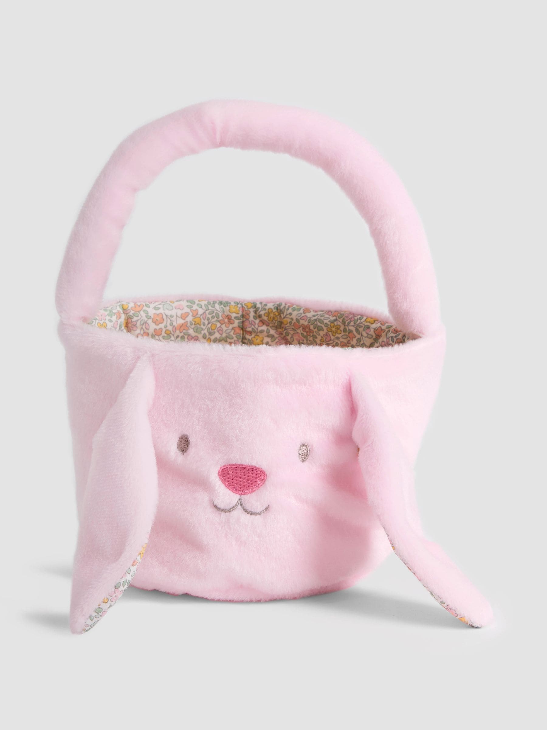 JoJo Maman Bébé pink bunny basket plush fabric - British product