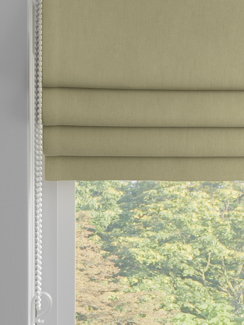 Green khaki roman blind, imported from the UK