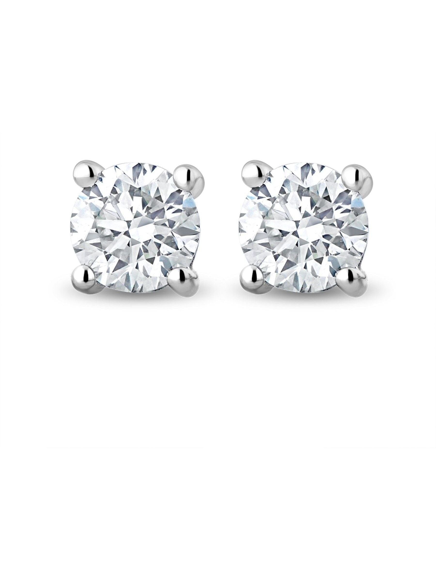The Diamond Store lab diamond stud earrings 9K white gold 0.50ct (British brand)