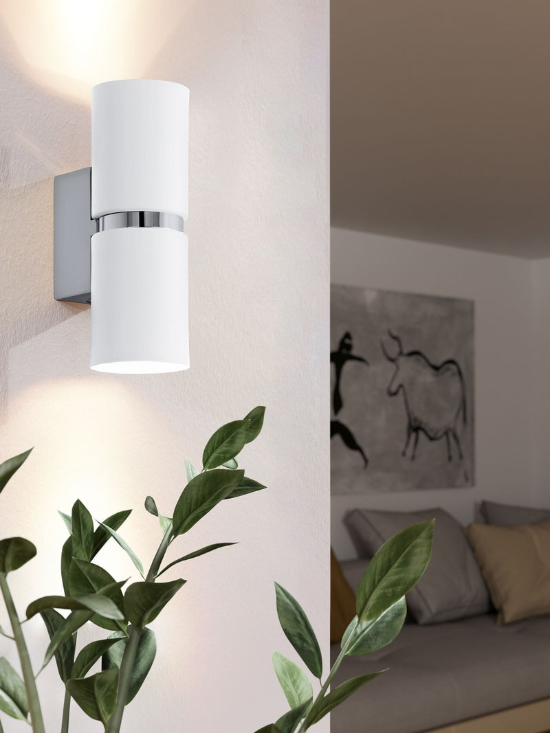Eglo Passa LED wall light with chrome mount, imported from the UK