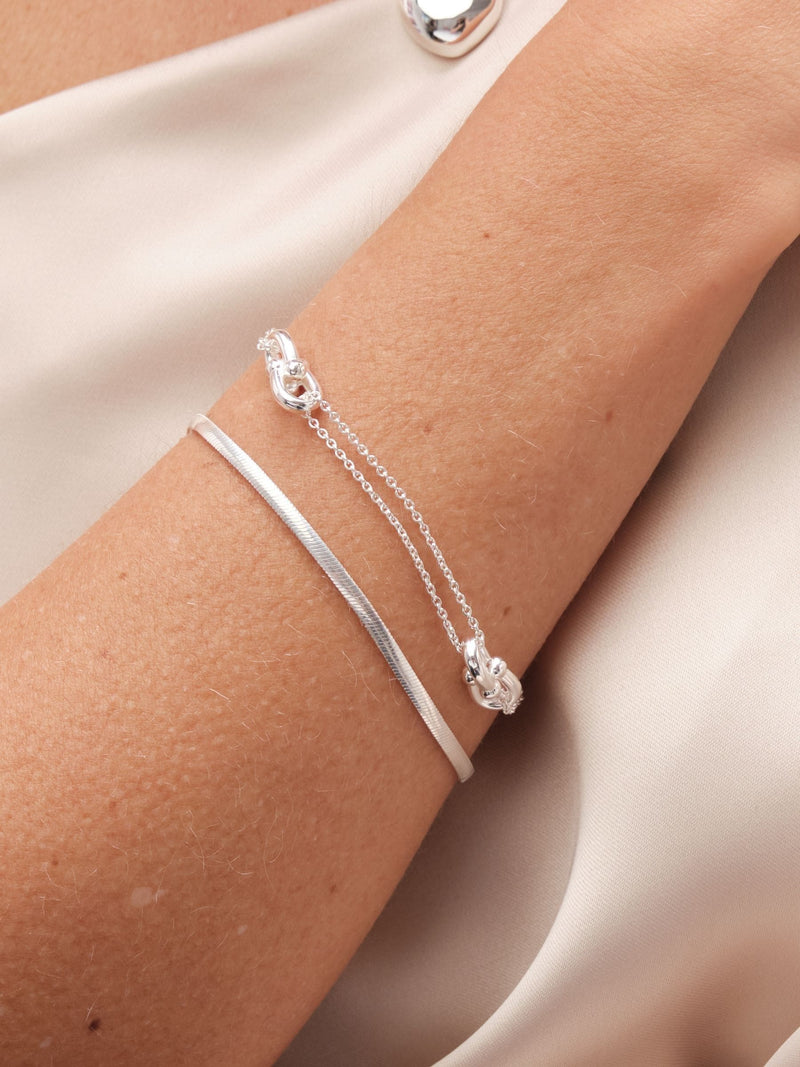 925 Sterling Silver Fine Flat Snake Chain Bracelet with Lobster Clasp