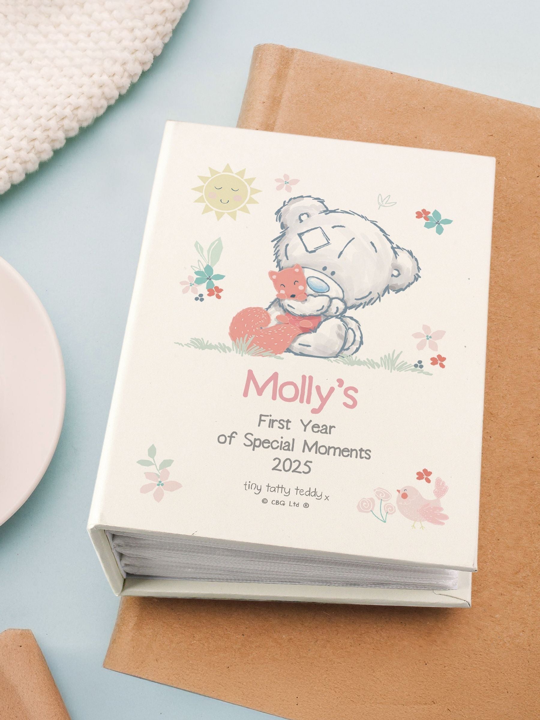 Me to You Bear personalised photo album navy burgundy, imported from the UK