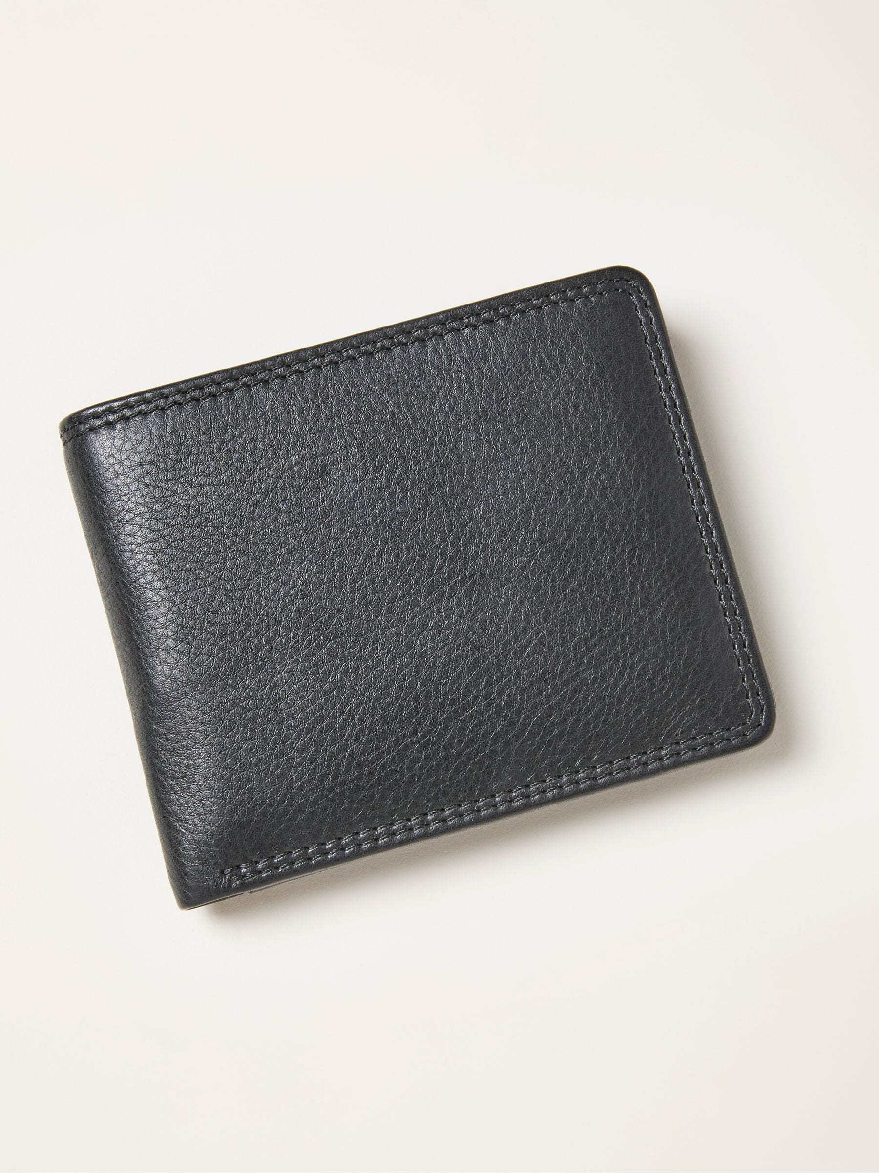 FatFace black twin stitch leather wallet, UK version