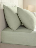 Sage Green Brushed Cotton Supersoft Deep Fitted Double Bed Sheet