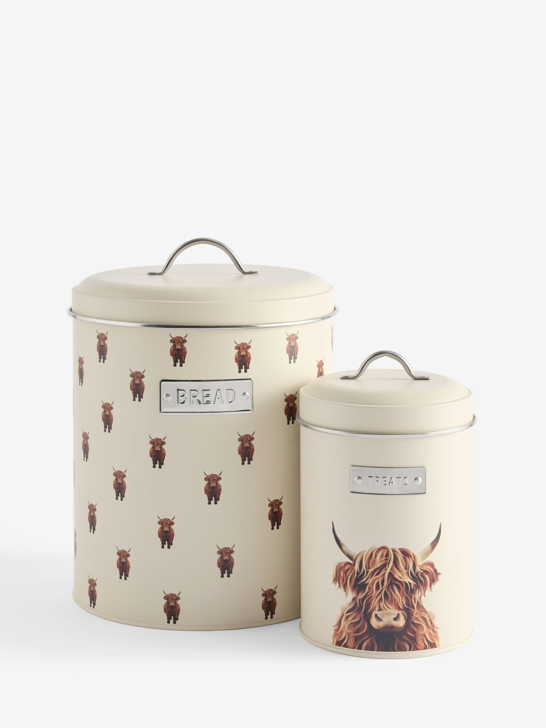 Cream bread bin and treat storage jars 30cm, UK version