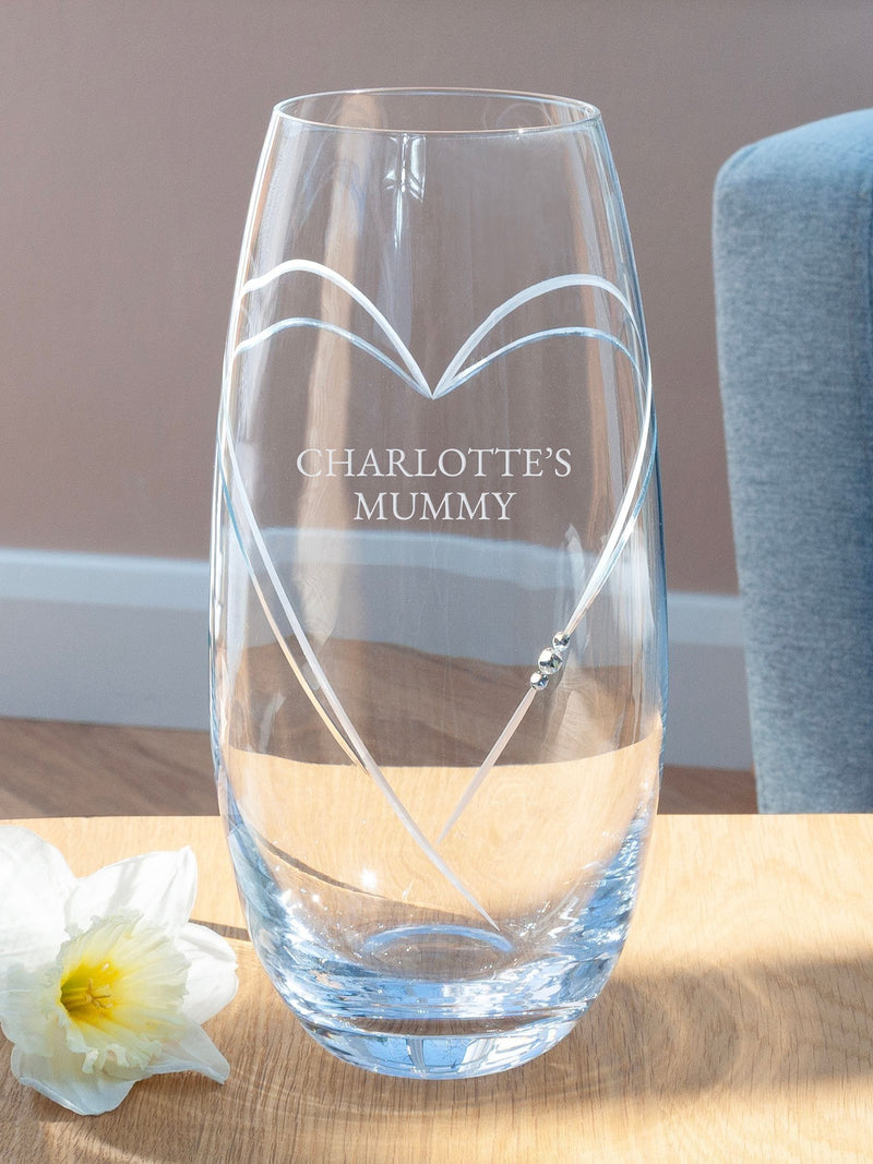 Treat Republic personalised hearts barrel vase with Swarovski crystals, UK version