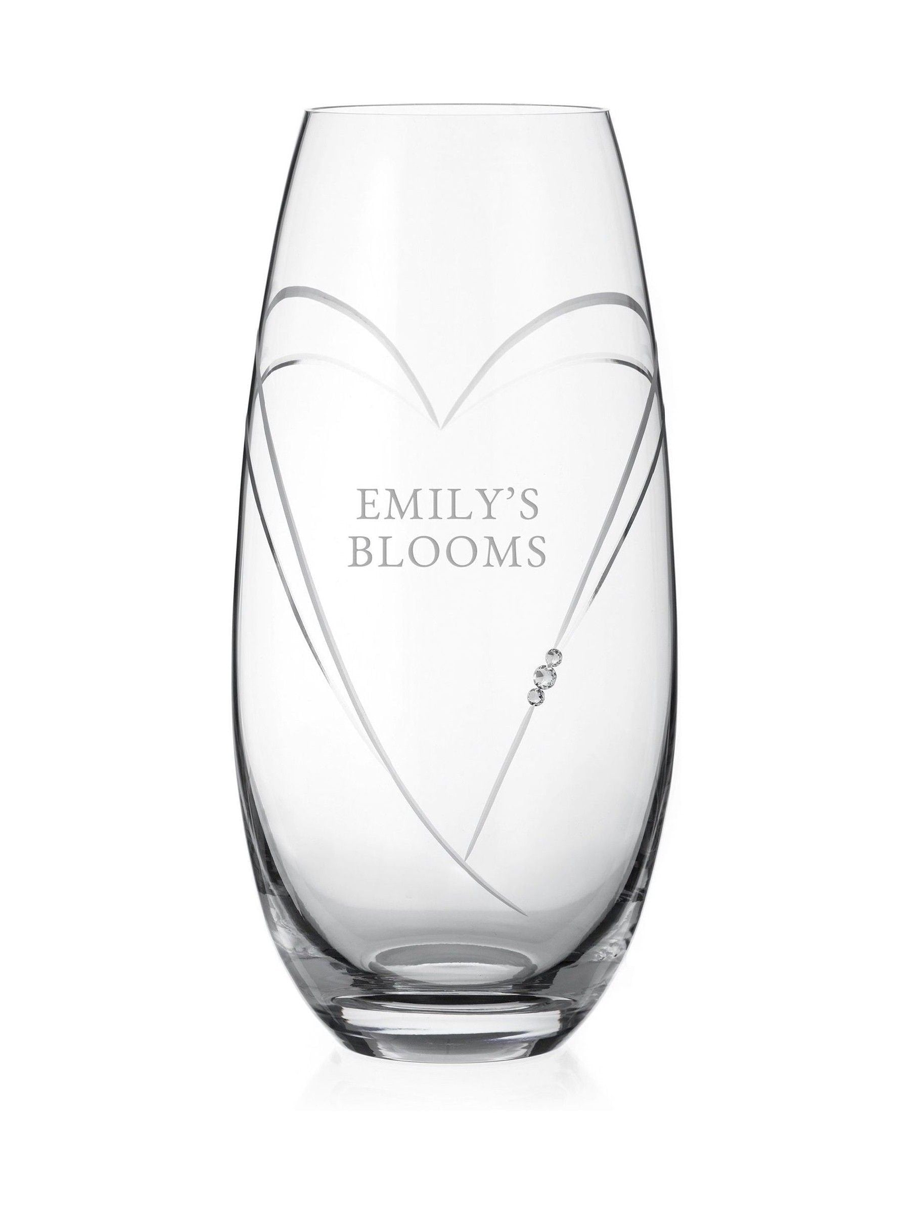 Treat Republic personalised hearts barrel vase with Swarovski crystals, UK version
