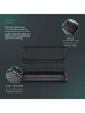 Swan Black Collapsible Dish Rack with Removable Drip Tray (British brand)