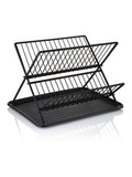 Swan Black Collapsible Dish Rack with Removable Drip Tray (British brand)