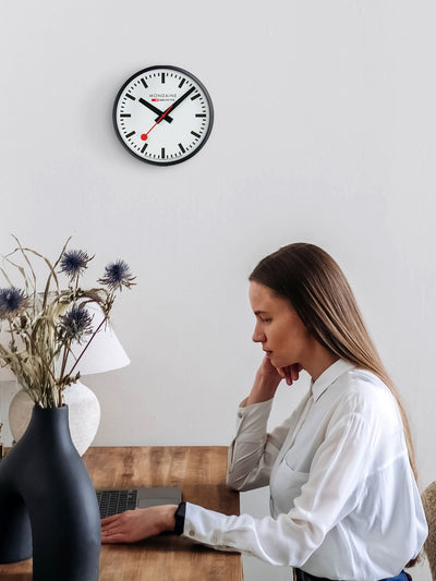 Next MONDAINE White Dial Swiss Design Wall Clock 25cm- Buy online at McGrocer