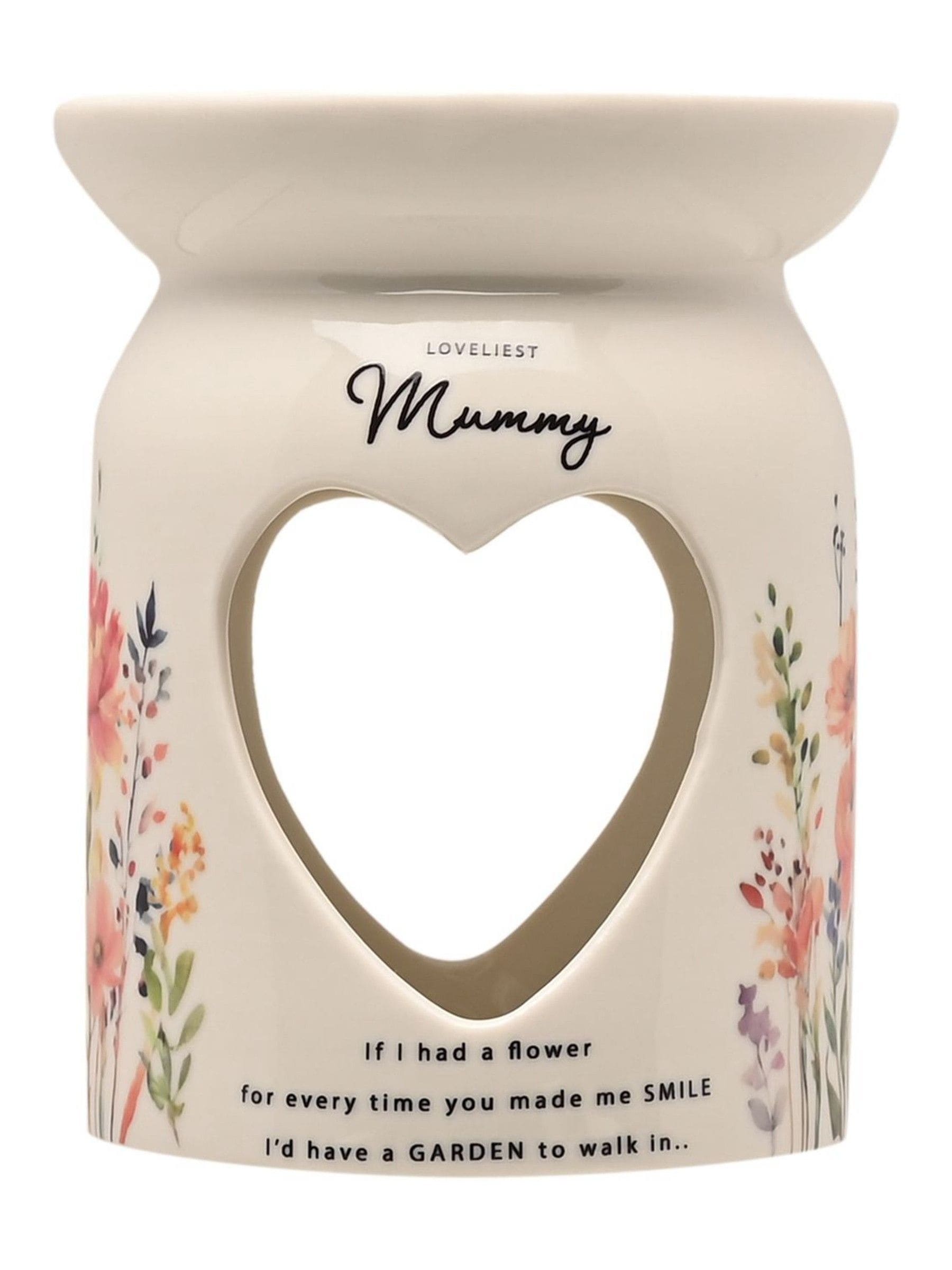 Widdop mummy wax melt burner ceramic heart cut-out (British brand)