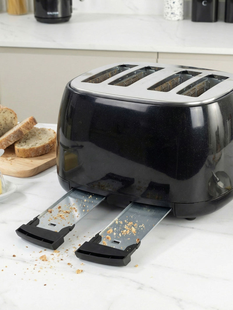 Salter Black Boston 4-slice toaster, imported from the UK
