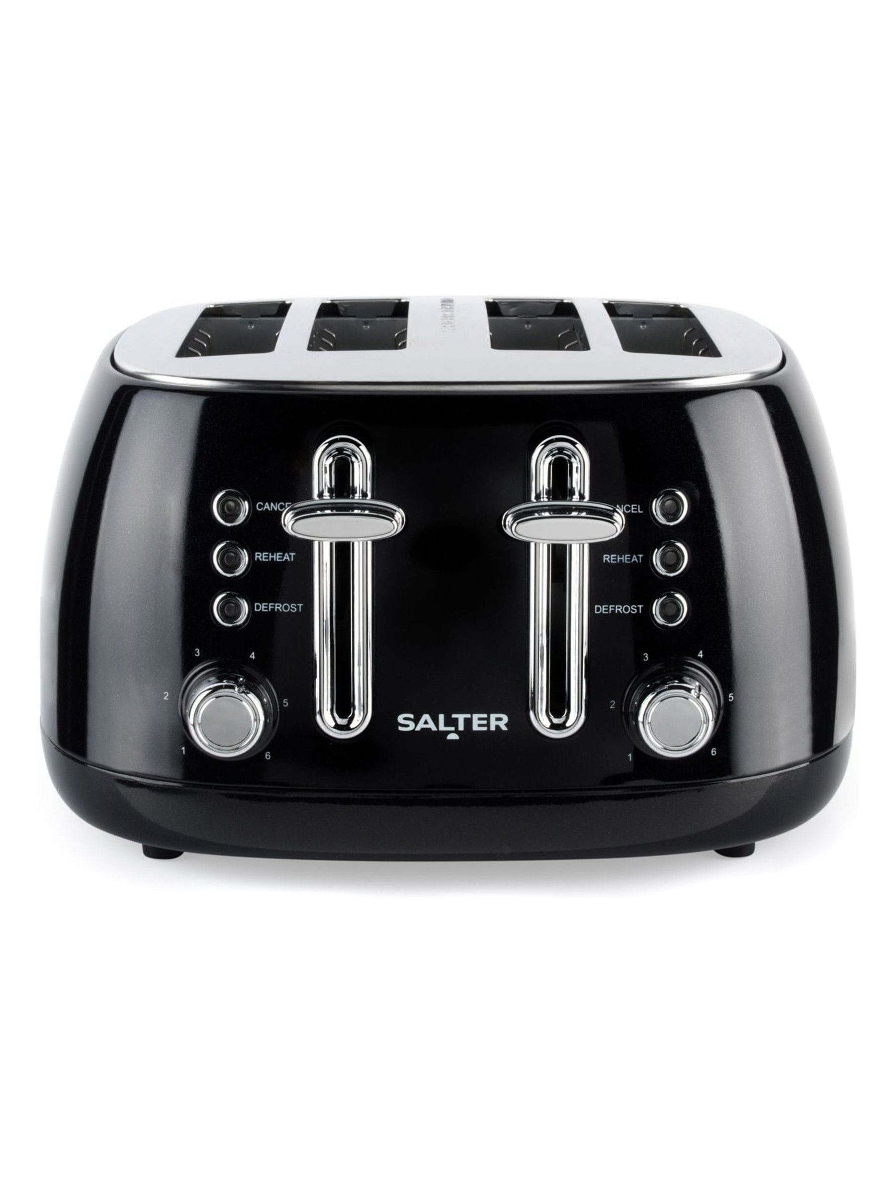 Salter Black Boston 4-slice toaster, imported from the UK