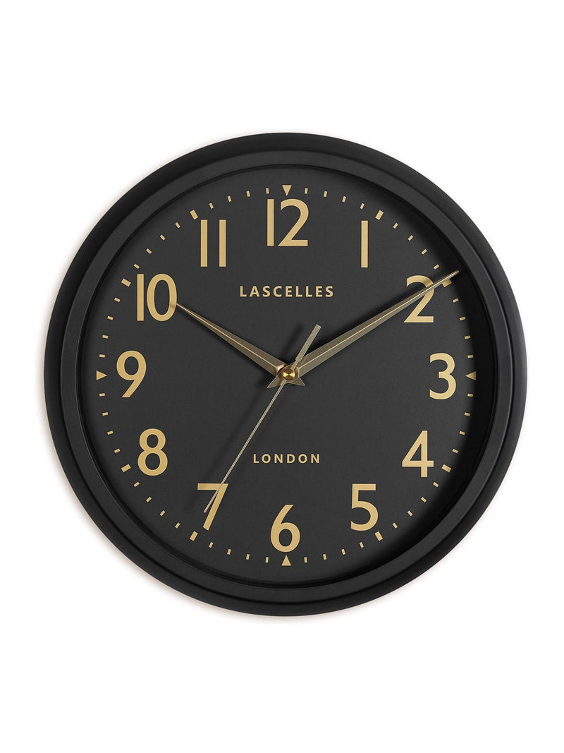 Brookpace Lascelles black retro wall clock, imported from the UK