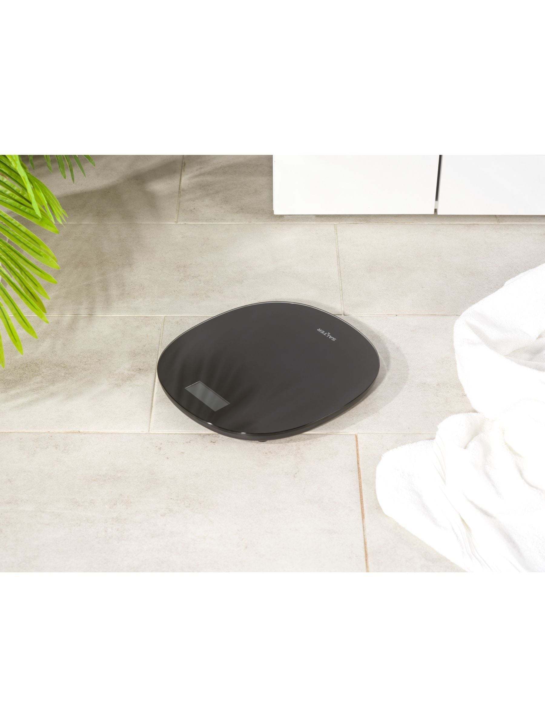 Salter black round electronic bathroom scale (British brand)
