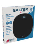 Salter black round electronic bathroom scale (British brand)