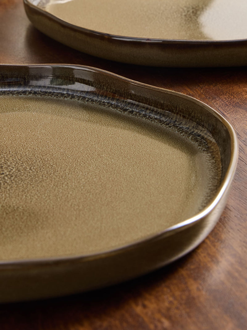 MADE.COM brown Vinnie dinner plates set of 4 - British product