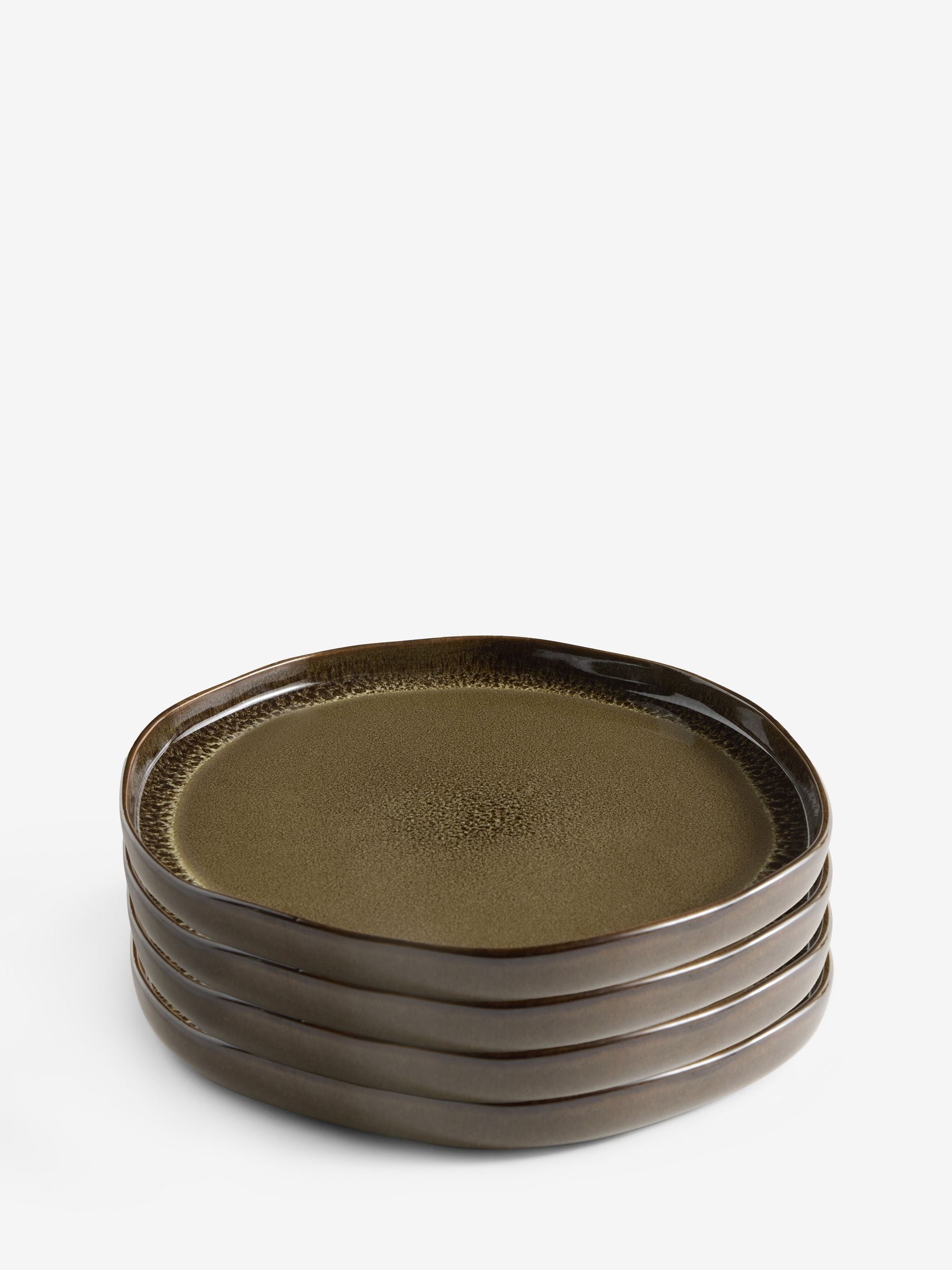 MADE.COM brown Vinnie dinner plates set of 4 - British product