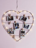 Lights4fun silver micro light heart 35cm - British product