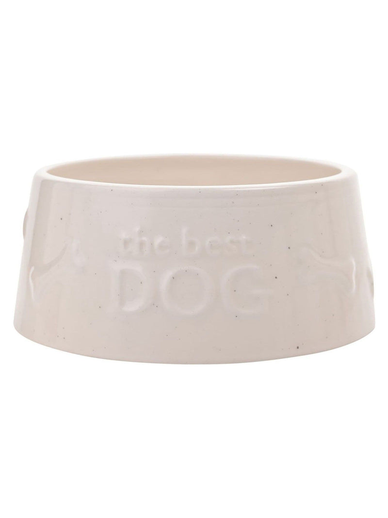 Widdop white paw prints small dog bowl ceramic (British brand)