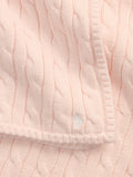 Ralph Lauren pink cotton cable knit newborn blanket, UK version