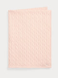 Ralph Lauren pink cotton cable knit newborn blanket, UK version