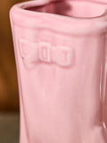 Dibor pink wellington boot ceramic planter high gloss - British product