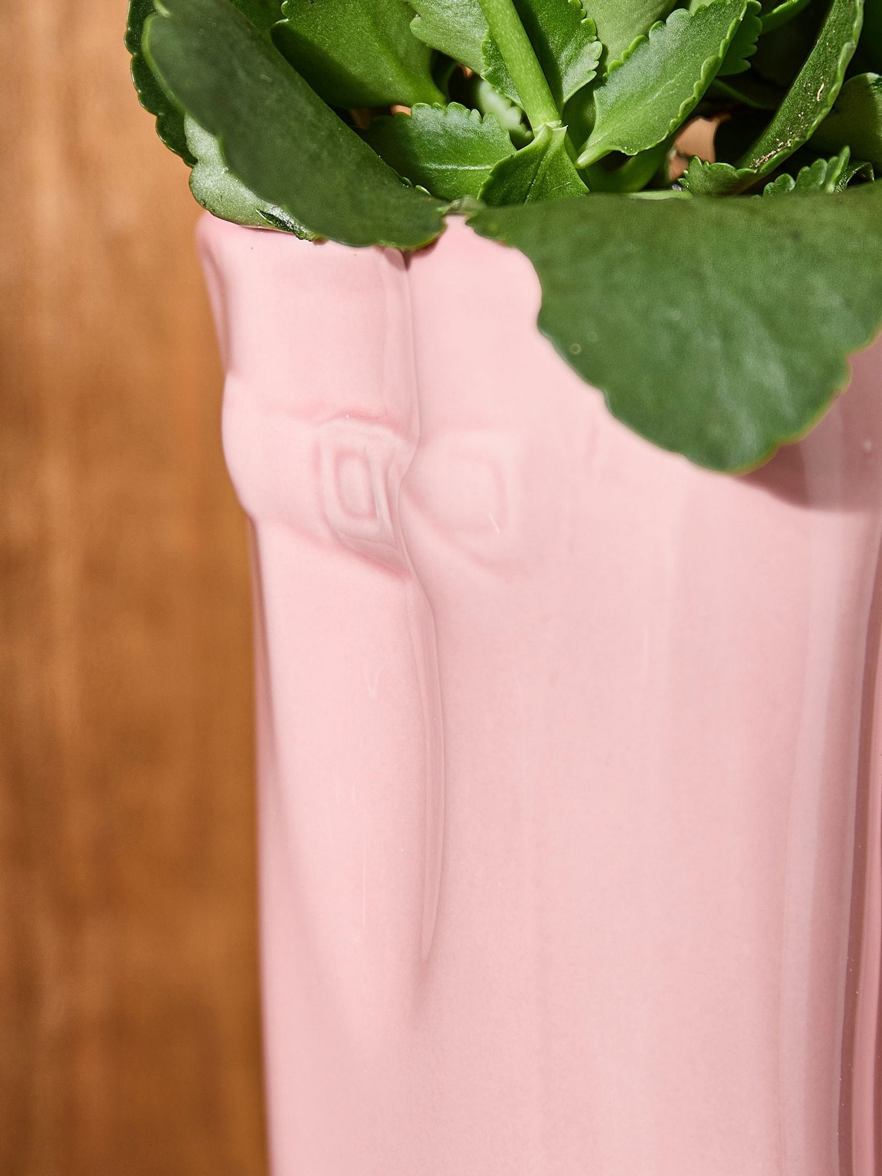 Dibor pink wellington boot ceramic planter high gloss - British product