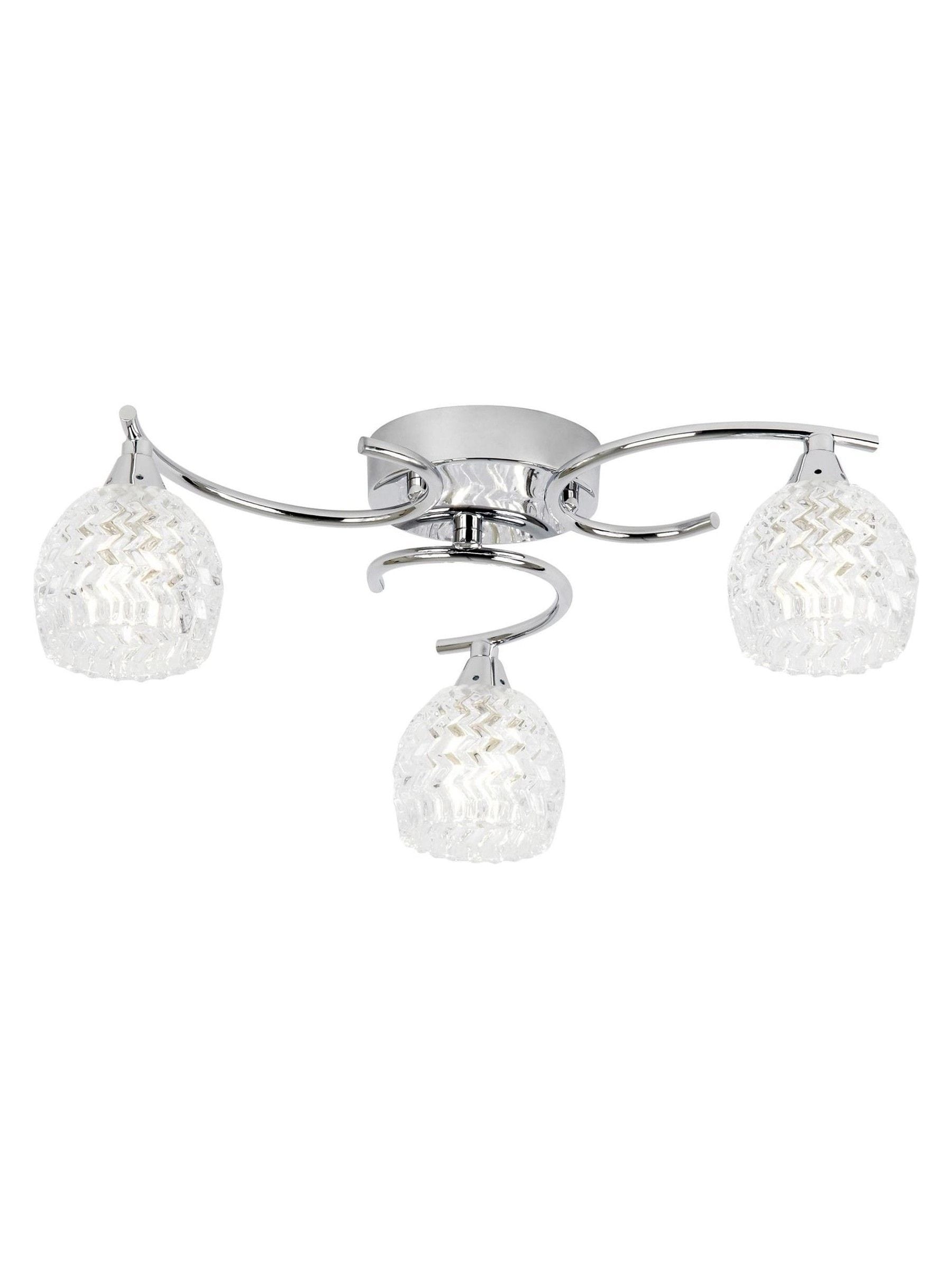 Gallery Home chrome Bowen 3-light ceiling lamp 40cm (British brand)