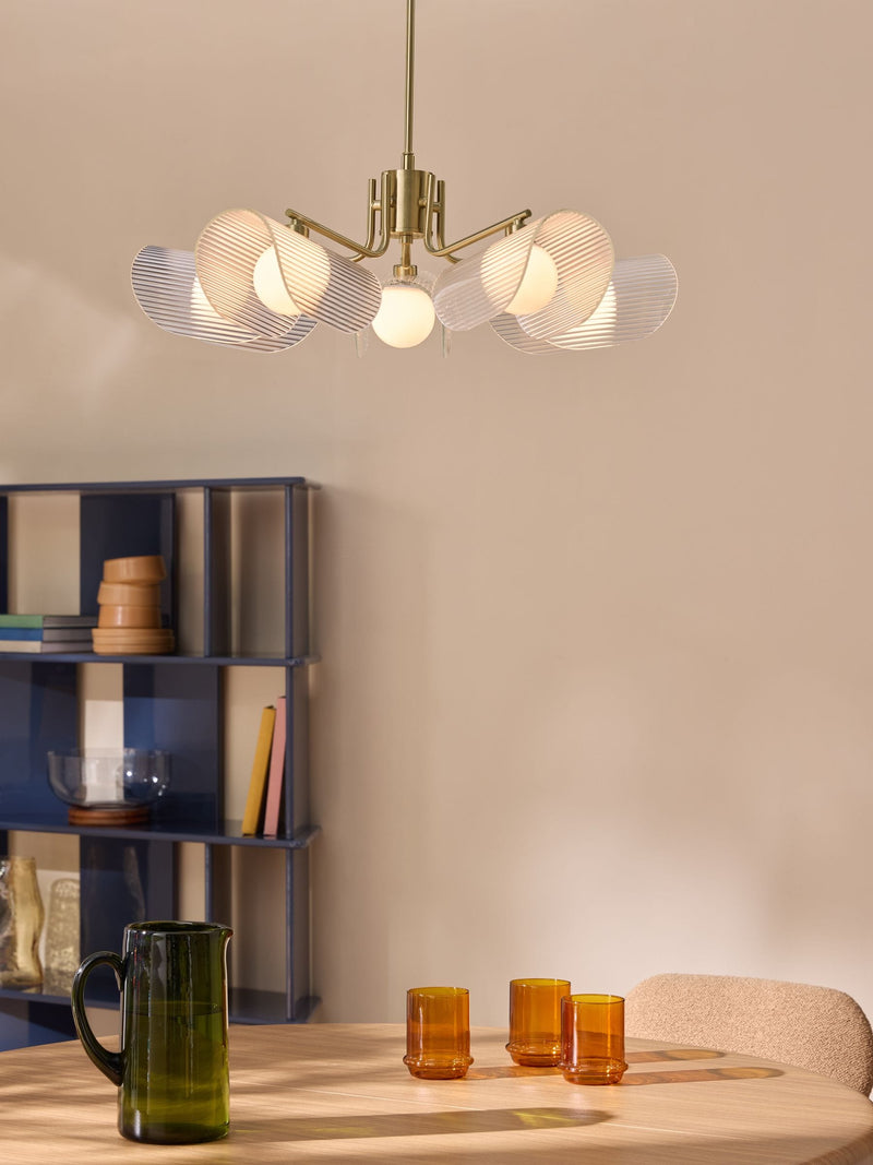 MADE.COM brass 5-light pendant lamp 72cm - British product