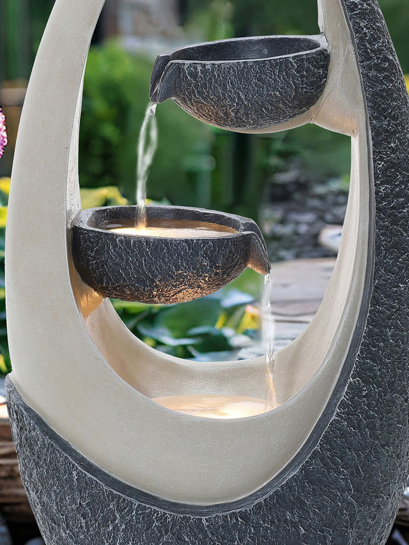 Charles Bentley grey oval garden water feature, UK version