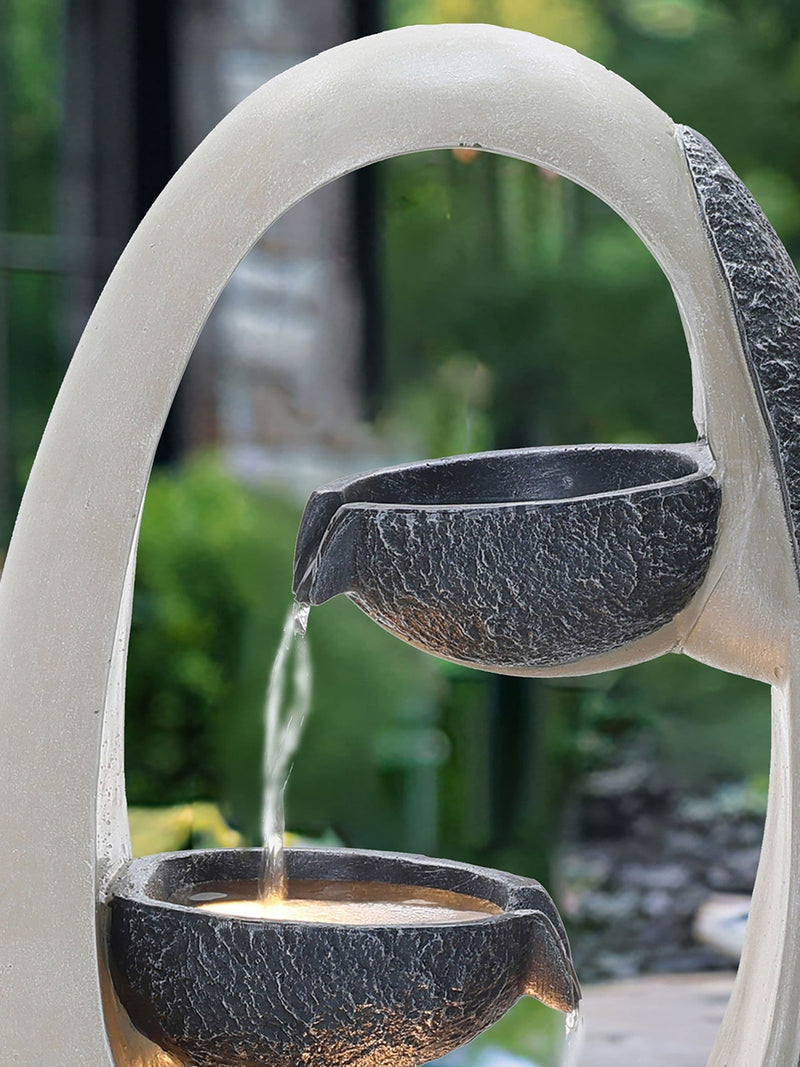 Charles Bentley grey oval garden water feature, UK version