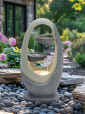 Charles Bentley grey oval garden water feature, UK version