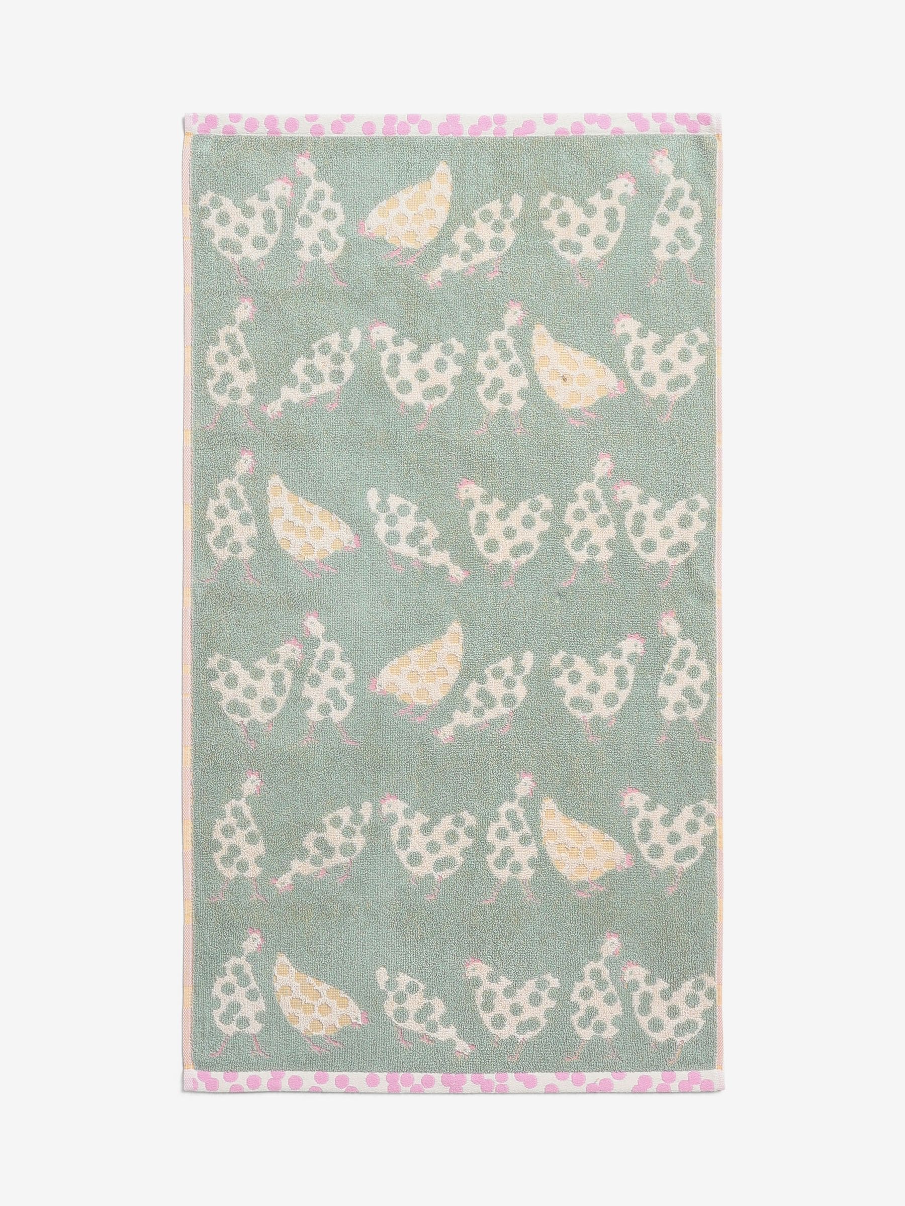 Sage Green chicken towel 100% cotton (British brand)