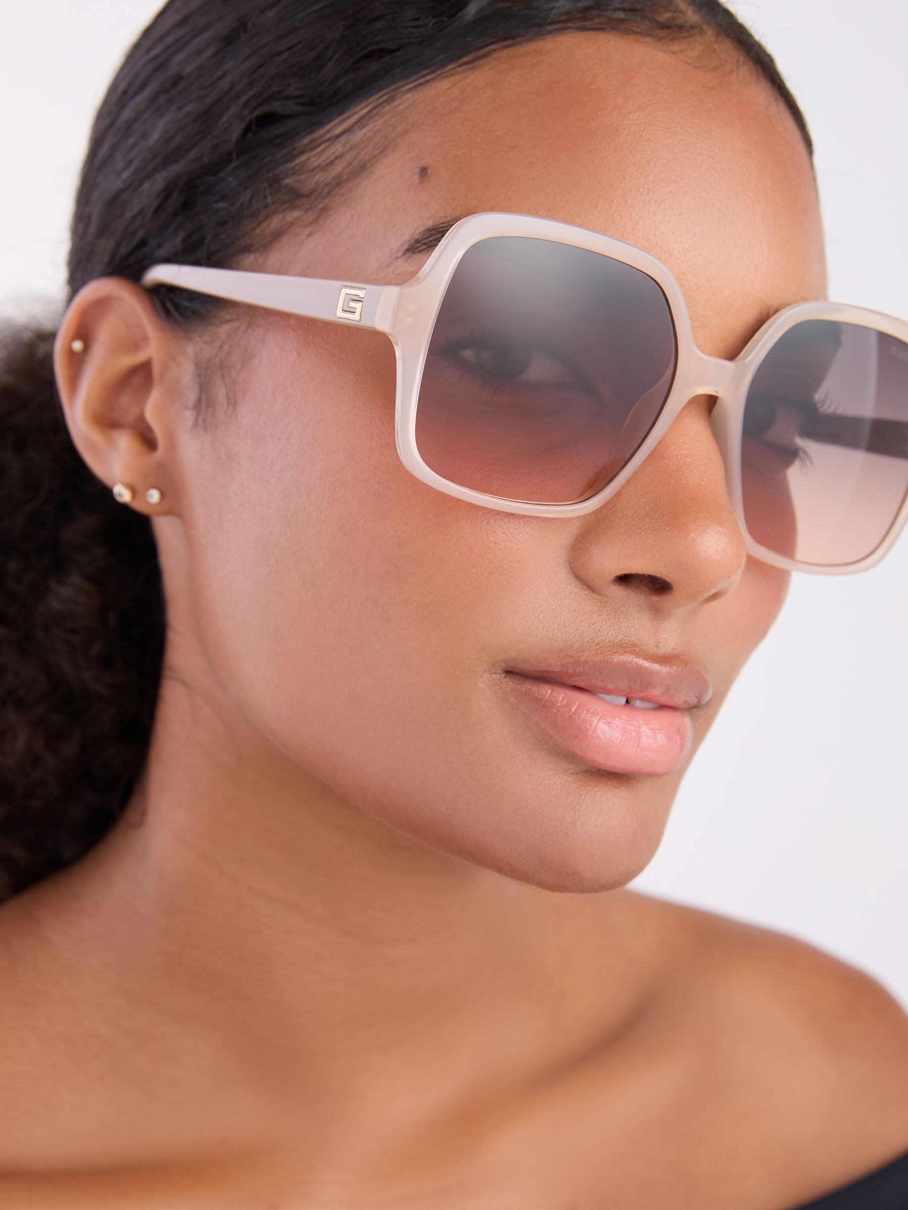 Guess Natural Oversized Shiny Sunglasses (British brand)