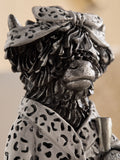 Hamish bronze effect bathroom ornament with leopard print - British product