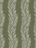 Laura Ashley Olive Green Caulderton Leaves wallpaper sample A4 (British brand)