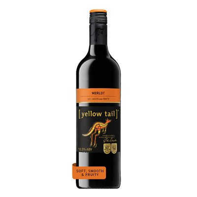 Yellow Tail Merlot red wine 75cl, imported from the UK
