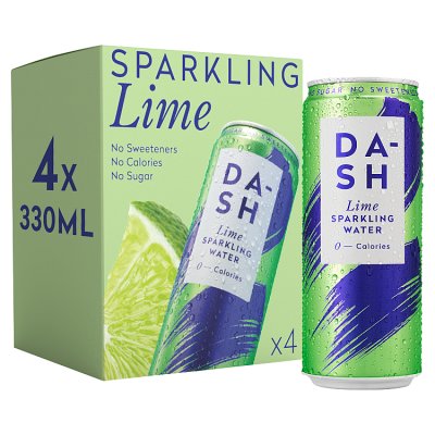 waitrose DASH Lime Sparkling Water 4x330ml- Buy online at McGrocer