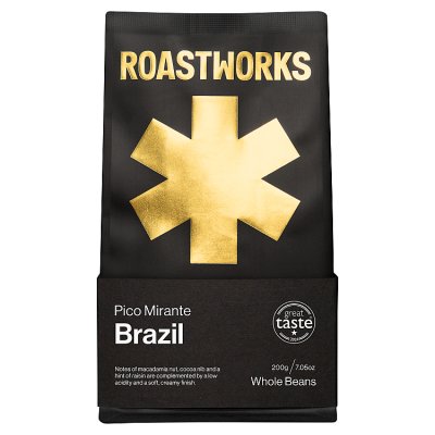 waitrose Roastworks Brazil Pico Mirante Whole Bean Coffee 200g- Buy online at McGrocer