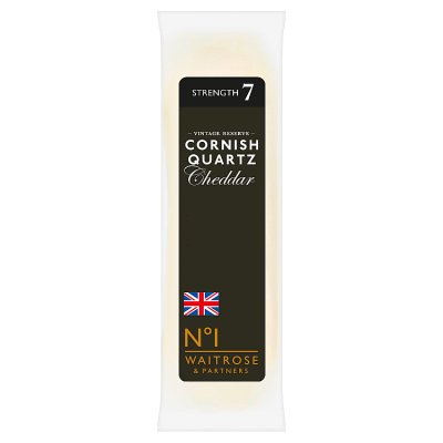 waitrose No. 1 Cornish Quartz Vintage Reserve Mature Cheddar Cheese Strength 7 200g- Buy online at McGrocer