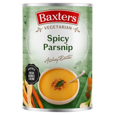 Baxters spicy parsnip soup 400g in a can, UK version
