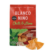 Blanco Niño chilli lime tortilla chips 170g, imported from the UK