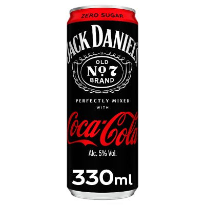 Jack Daniel's & Coca-Cola Zero ready-to-drink cocktail 330ml - British product