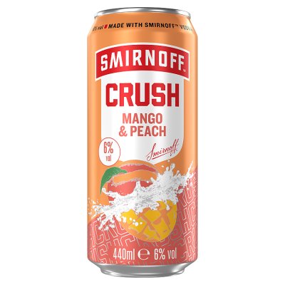 Smirnoff ready-to-drink vodka cocktail Mango & Peach 440ml, imported from the UK