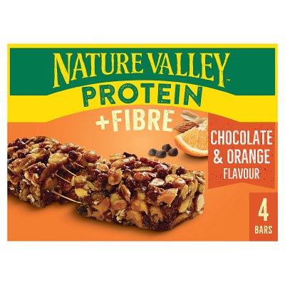 waitrose Nature Valley Protein + Fibre Chocolate & Orange Cereal Bars 4x36g- Buy online at McGrocer