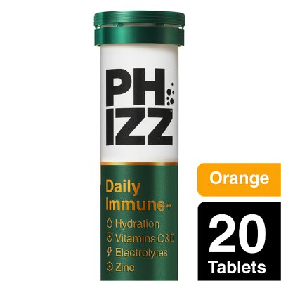 Phizz effervescent tablets orange 20s, imported from the UK